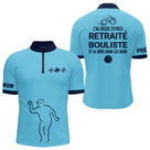 Polo Pétanque Bleu Ciel - Retraite Bouliste Personnalisé - Polo Zippé Homme