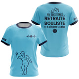 Polo Pétanque Bleu Ciel - Retraite Bouliste Personnalisé - T-Shirt Femme