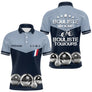 Polo Pétanque Bleu Gris Personnalisé - Bouliste Toujours France - Polo Homme