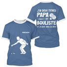 Polo Pétanque Bleu Homme - Personnalisé Papa Bouliste - T-Shirt Homme