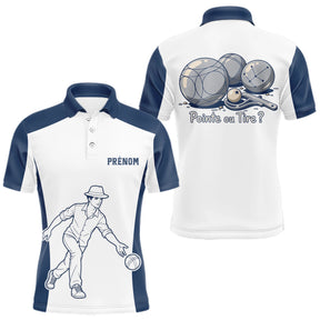 Polo Pétanque Bleu Homme Femme - Pointe ou Tire Personnalisé - Polo Homme