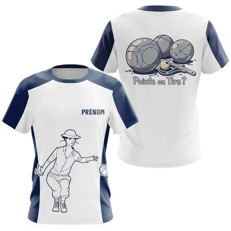 Polo Pétanque Bleu Homme Femme - Pointe ou Tire Personnalisé - T-Shirt Femme