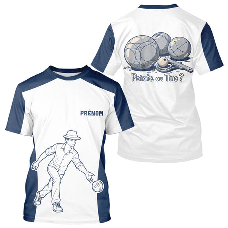 Polo Pétanque Bleu Homme Femme - Pointe ou Tire Personnalisé - T-Shirt Homme