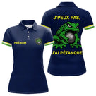 Polo Pétanque Bleu "J'peux Pas J'ai" - Fun Grenouille - Polo Femme
