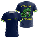 Polo Pétanque Bleu "J'peux Pas J'ai" - Fun Grenouille - T-Shirt Femme