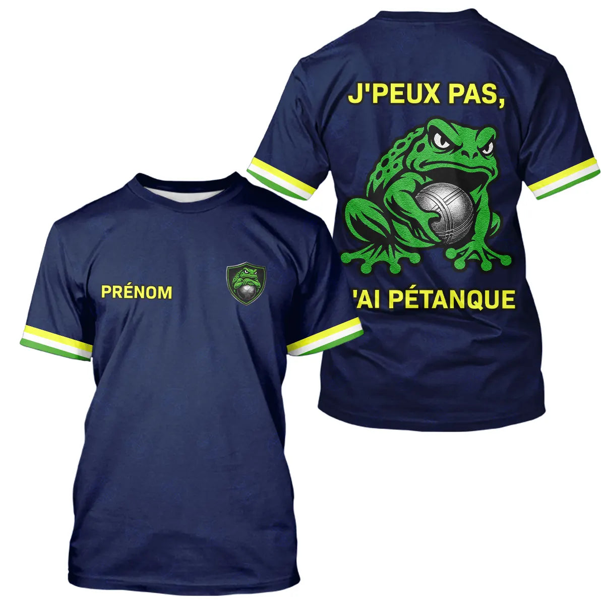 Polo Pétanque Bleu "J'peux Pas J'ai" - Fun Grenouille - T-Shirt Homme