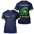Polo Pétanque Bleu "J'peux Pas J'ai" - Fun Grenouille - T-Shirt Homme