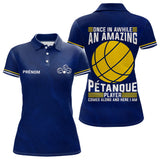 Polo Pétanque Bleu & Jaune – Style l'Humour Terrain - Polo Femme