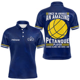 Polo Pétanque Bleu & Jaune – Style l'Humour Terrain - Polo Homme