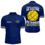 Polo Pétanque Bleu & Jaune – Style l'Humour Terrain - Polo Zippé Homme