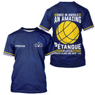 Polo Pétanque Bleu & Jaune – Style l'Humour Terrain - T-Shirt Homme