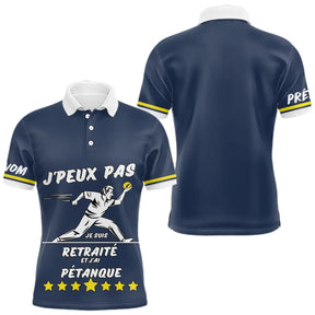 Polo Pétanque Bleu & Marine - Cadeau Retraite Homme Femme - Polo Homme