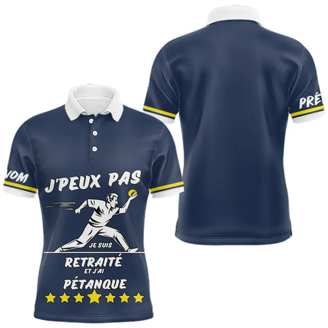 Polo Pétanque Bleu & Marine - Cadeau Retraite Homme Femme - Polo Homme
