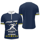 Polo Pétanque Bleu & Marine - Cadeau Retraite Homme Femme - Polo Zippé Homme