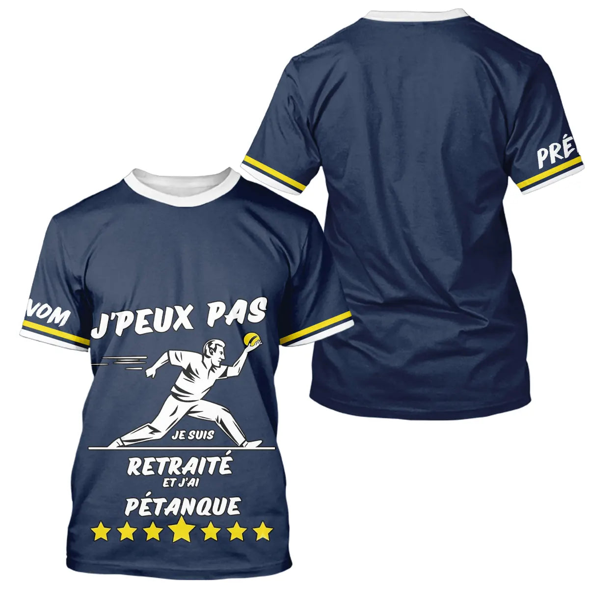 Polo Pétanque Bleu & Marine - Cadeau Retraite Homme Femme - T-Shirt Homme