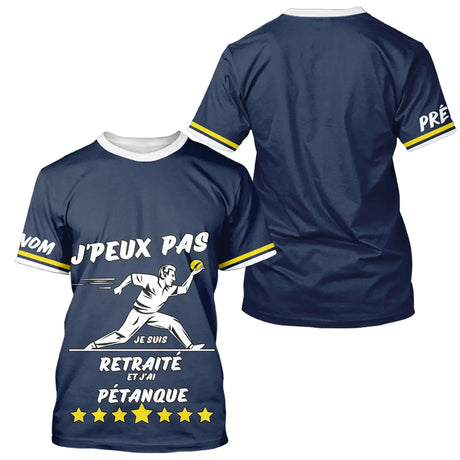 Polo Pétanque Bleu & Marine - Cadeau Retraite Homme Femme - T-Shirt Homme