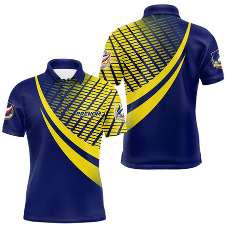 Polo Pétanque Bleu Marine - Graphique Jaune Homme Femme - Polo Homme