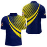 Polo Pétanque Bleu Marine - Graphique Jaune Homme Femme - Polo Zippé Homme