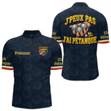 Polo Pétanque Bleu Marine - Homme Femme J'ai Pétanque - Polo Zippé Homme