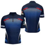 Polo Pétanque Bleu Marine - Performance La Boulodrome - Polo Zippé Homme