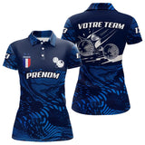 Polo Pétanque Bleu Marine - Personnalisé France Tricolore - Polo Femme