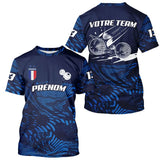 Polo Pétanque Bleu Marine - Personnalisé France Tricolore - T-Shirt Homme