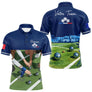 Polo Pétanque Bleu Marine Décor Terrain - Prénom Personnalisé - Polo Homme