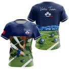 Polo Pétanque Bleu Marine Décor Terrain - Prénom Personnalisé - T-Shirt Femme