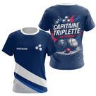 Polo Pétanque Bleu Marine – Design Capitaine Triplette - T-Shirt Femme