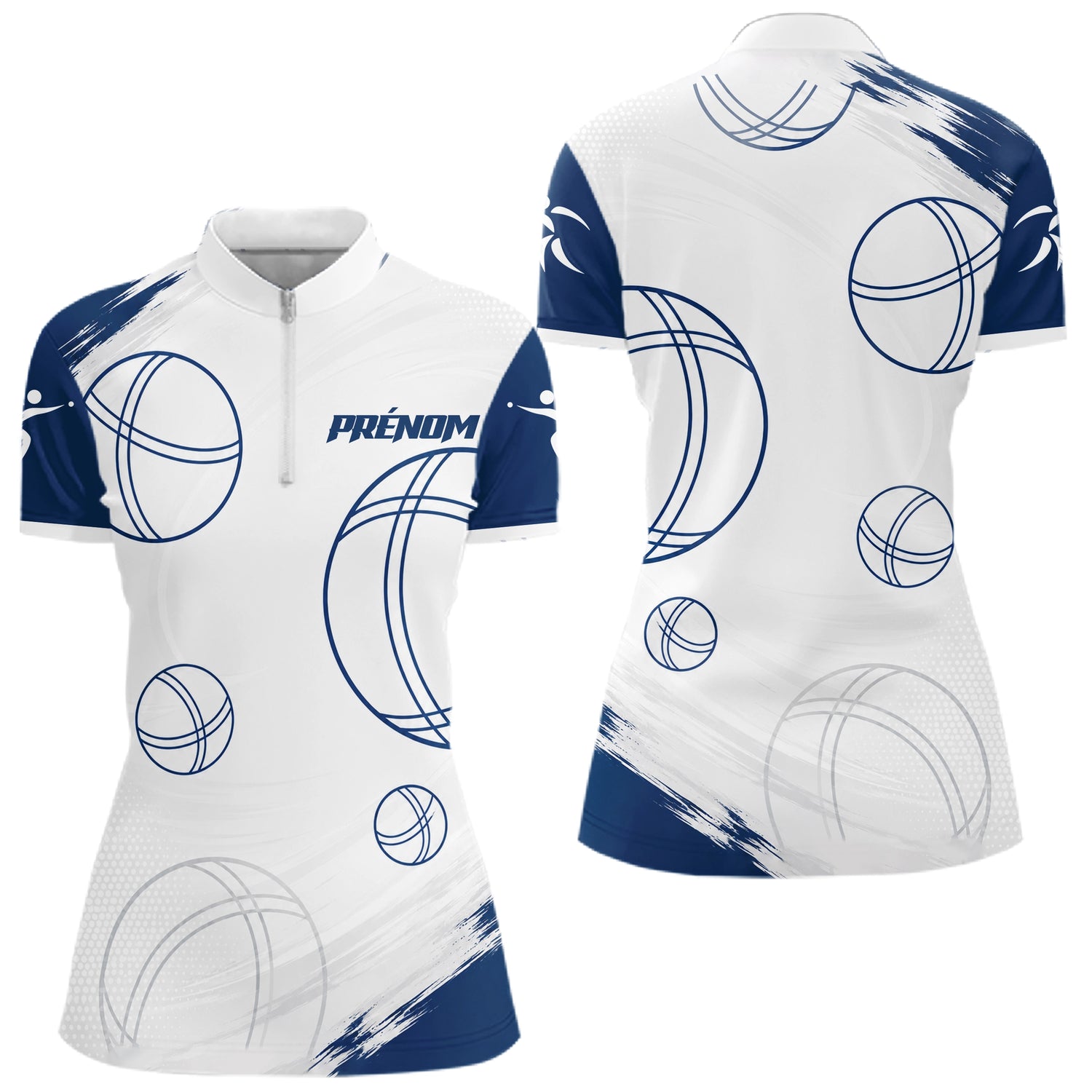 Polo Pétanque Bleu Marine – Performance Élégance Boulodrome - Polo Zippé Femme