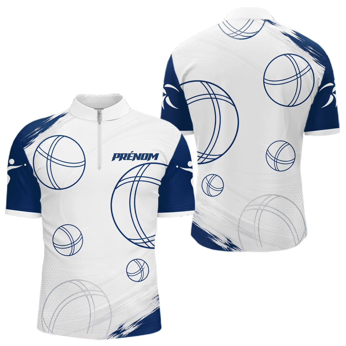 Polo Pétanque Bleu Marine – Performance Élégance Boulodrome - Polo Zippé Homme