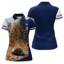 Polo Pétanque Bleu Marine Tir Parfait - 3D Impact Boule - Polo Femme