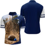 Polo Pétanque Bleu Marine Tir Parfait - 3D Impact Boule - Polo Zippé Homme