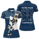 Polo Pétanque Bleu Marine Équipe - Team Bouledogue Français - Polo Femme