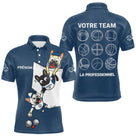 Polo Pétanque Bleu Marine Équipe - Team Bouledogue Français - Polo Homme