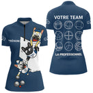 Polo Pétanque Bleu Marine Équipe - Team Bouledogue Français - Polo Zippé Femme