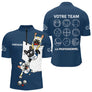 Polo Pétanque Bleu Marine Équipe - Team Bouledogue Français - Polo Zippé Homme