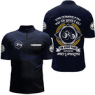 Polo Pétanque Bleu Nuit - Joueur Boules Personnalisé - Polo Zippé Homme
