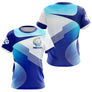 Polo Pétanque Bleu Ombre Motif Rayures - Personnalisé Prénom - T-Shirt Femme