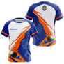 Polo Pétanque Bleu Orange Personnalisé - Style Chevalier - T-Shirt Femme