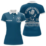 Polo Pétanque Bleu Pétrole Canard - Personnalisé Tenue Club - Polo Femme