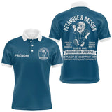 Polo Pétanque Bleu Pétrole Canard - Personnalisé Tenue Club - Polo Homme