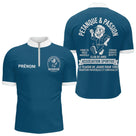 Polo Pétanque Bleu Pétrole Canard - Personnalisé Tenue Club - Polo Zippé Homme