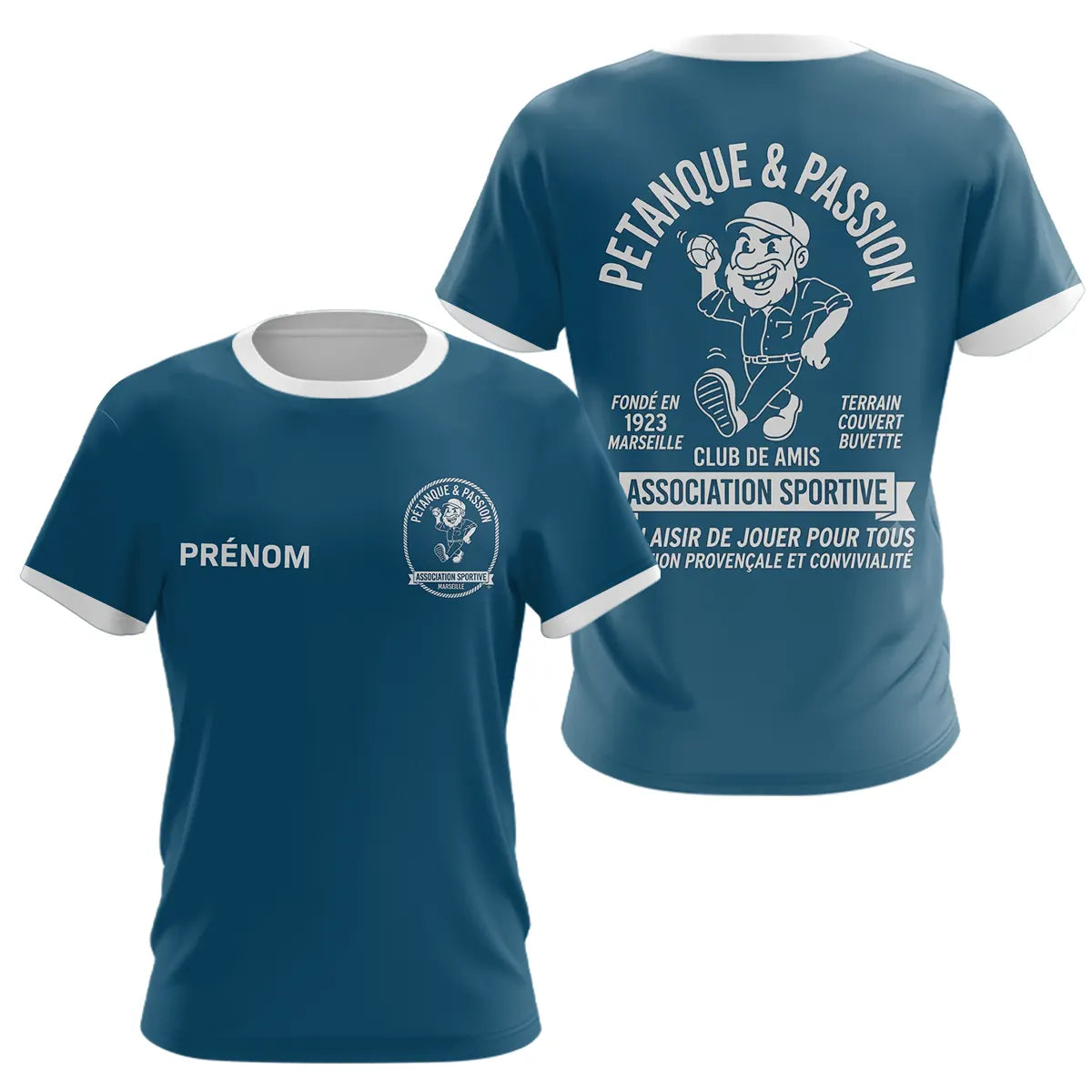 Polo Pétanque Bleu Pétrole Canard - Personnalisé Tenue Club - T-Shirt Femme