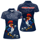Polo Pétanque Bleu Performance - Coq Gaulois Personnalisé - Polo Femme