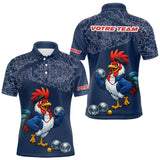 Polo Pétanque Bleu Performance - Coq Gaulois Personnalisé - Polo Homme