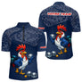 Polo Pétanque Bleu Performance - Coq Gaulois Personnalisé - Polo Zippé Homme