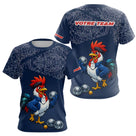 Polo Pétanque Bleu Performance - Coq Gaulois Personnalisé - T-Shirt Femme