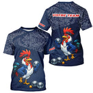 Polo Pétanque Bleu Performance - Coq Gaulois Personnalisé - T-Shirt Homme
