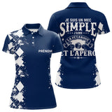 Polo Pétanque Bleu Personnalisé - Cadeau Idéal Boules & Apéro - Polo Femme